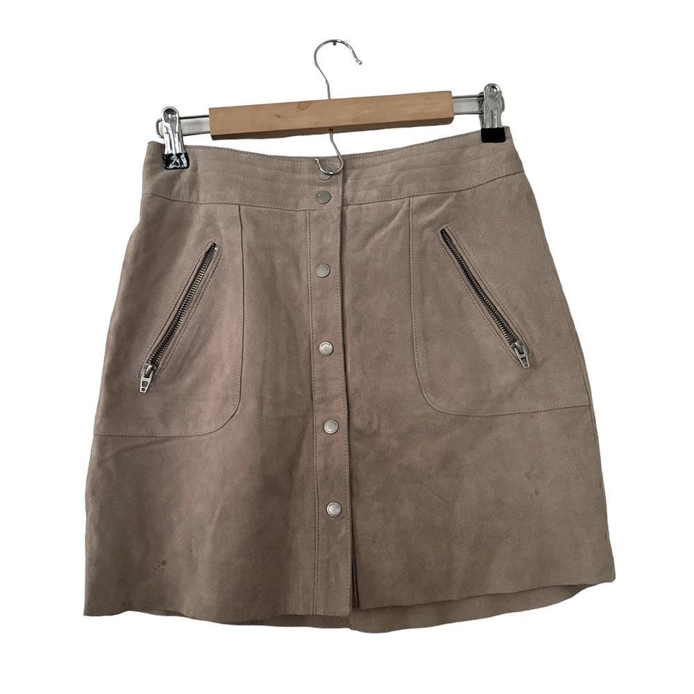Blank NYC 100% Suede Light Beige Skirt NWT